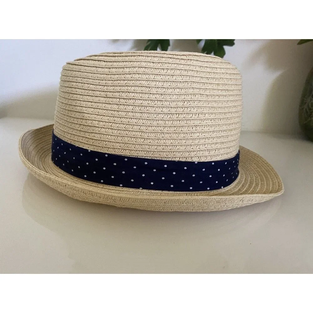 Carter’s 2 Fedora Straw Sun Hats Cap Blue Ribbon For‎ Child 2-4 Mint Condition!